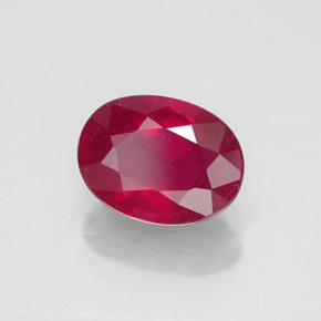 Rubi vermelho natural 1,64ct, corte oval, SI