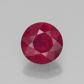 Rubi vermelho natural 1,51ct, corte redondo, VS-SI