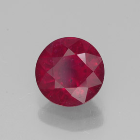 Rubi vermelho natural 1,51ct, corte redondo, VS-SI