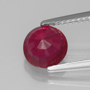 Rubi vermelho natural 1,51ct, corte redondo, VS-SI