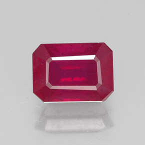 Rubi vermelho natural 1,46ct, corte esmeralda, VS-SI