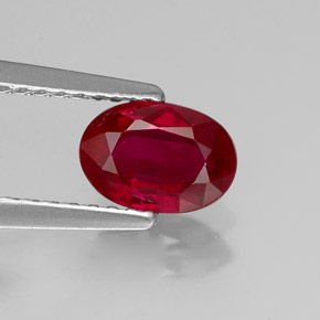Rubi vermelho natural 1,01ct, corte oval, VS-SI