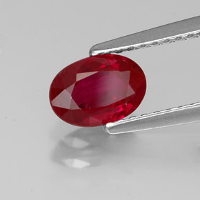 Rubi vermelho natural 1,01ct, corte oval, VS-SI