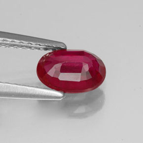 Rubi vermelho natural 1,01ct, corte oval, VS-SI