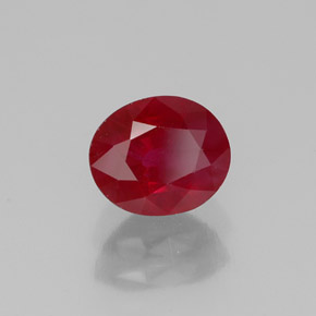 Rubi vermelho natural 1,07ct, corte oval, SI