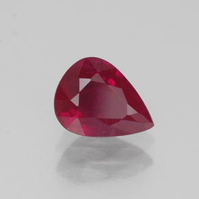 Rubi vermelho natural 1,07ct, formato de pêra, VS-SI