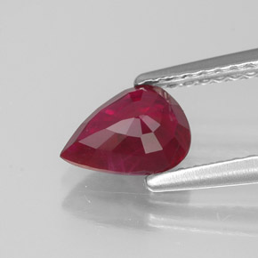 Rubi vermelho natural 1,07ct, formato de pêra, VS-SI