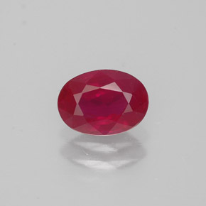 Rubi vermelho natural 0,89ct, corte oval, VS-SI