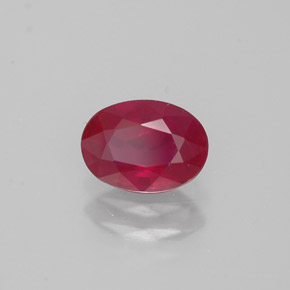 Rubi vermelho natural 0,89ct, corte oval, VS-SI