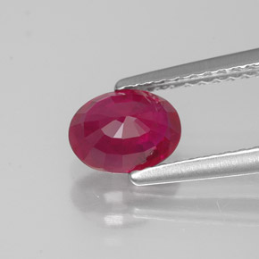 Rubi vermelho natural 1,12ct, corte oval, VS-SI