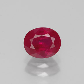 Rubi vermelho natural 1,09ct, corte oval, SI