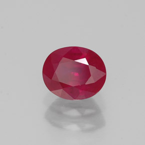 Rubi vermelho natural 1,09ct, corte oval, SI