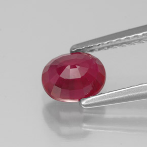 Rubi vermelho natural 1,09ct, corte oval, SI