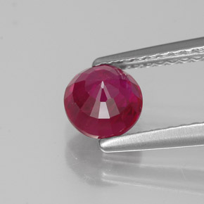 Rubi vermelho natural 1,08ct, corte redondo, VS-SI