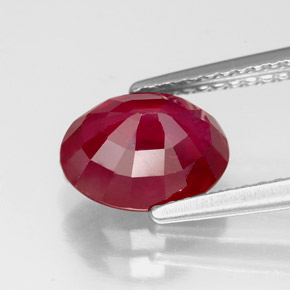 Rubi vermelho natural 2,49ct, corte oval, VS-SI
