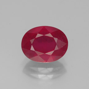 Rubi vermelho natural 2,81ct, corte oval, VS-SI