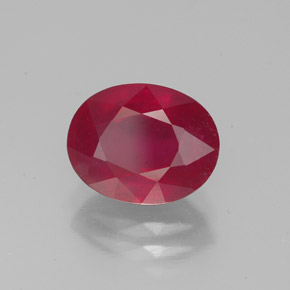 Rubi vermelho natural 2,81ct, corte oval, VS-SI