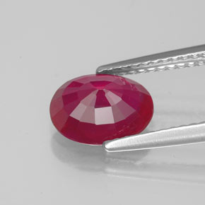 Rubi vermelho natural 1,93ct, corte oval, VS-SI