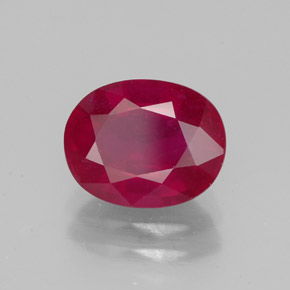 Rubi vermelho natural 2,72ct, corte oval, VS-SI