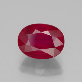 Rubi vermelho natural 2,85ct, corte oval, VS-SI