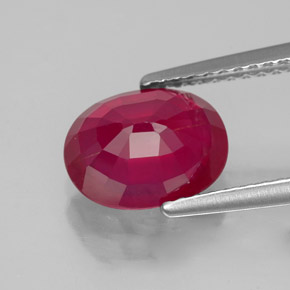 Rubi vermelho natural 2,85ct, corte oval, VS-SI