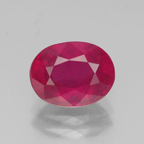 Rubi vermelho natural 2,55ct, corte oval, VS-SI
