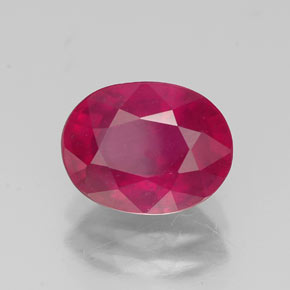 Rubi vermelho natural 2,55ct, corte oval, VS-SI