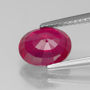 Rubi vermelho natural 2,55ct, corte oval, VS-SI