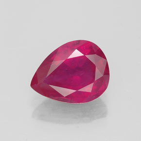 Rubi vermelho natural 1,85ct, formato de pêra, VS-SI