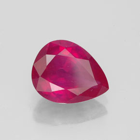 Rubi vermelho natural 1,85ct, formato de pêra, VS-SI