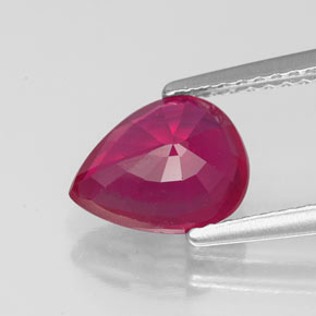 Rubi vermelho natural 1,85ct, formato de pêra, VS-SI