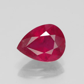 Rubi vermelho natural 2,03ct, formato de pêra, VS-SI