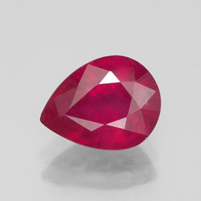 Rubi vermelho natural 2,33ct, formato de pêra, VS-SI