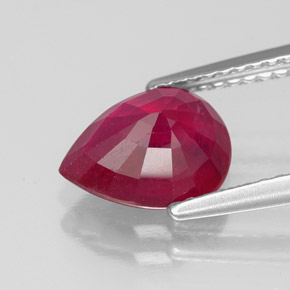Rubi vermelho natural 2,33ct, formato de pêra, VS-SI