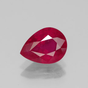 Rubi vermelho natural 1,92ct, formato de pêra, VS-SI