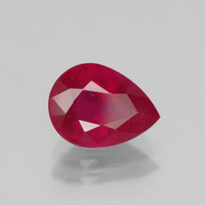 Rubi vermelho natural 1,92ct, formato de pêra, VS-SI