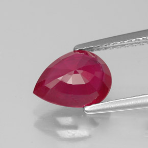 Rubi vermelho natural 1,92ct, formato de pêra, VS-SI