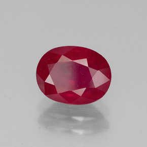 Rubi vermelho natural 1,85ct, corte oval, VS-SI