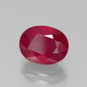 Rubi vermelho natural 2,86ct, corte oval, VS-SI