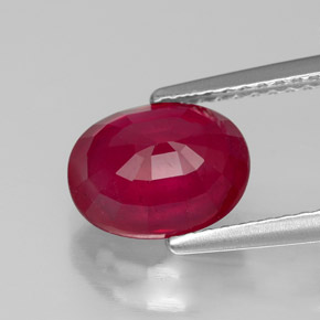 Rubi vermelho natural 2,86ct, corte oval, VS-SI