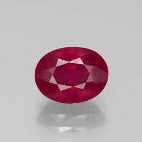 Rubi vermelho natural 2,01ct, corte oval, VS-SI