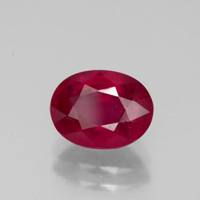 Rubi vermelho natural 2,01ct, corte oval, VS-SI