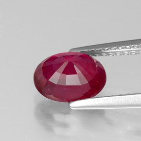 Rubi vermelho natural 2,01ct, corte oval, VS-SI