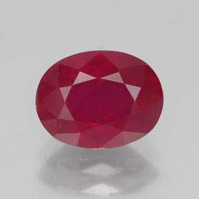Rubi vermelho natural 2,39ct, corte oval, VS-SI