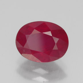 Rubi vermelho natural 2,39ct, corte oval, VS-SI