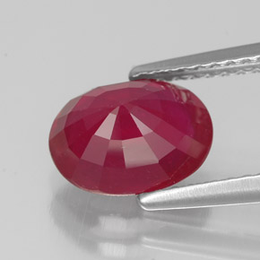 Rubi vermelho natural 2,39ct, corte oval, VS-SI