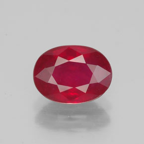 Rubi vermelho natural 1,90ct, corte oval, VS-SI