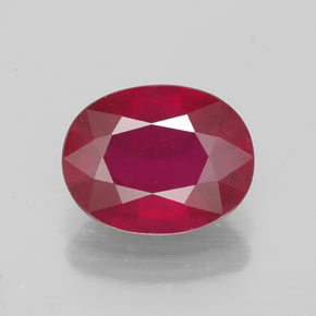 Rubi vermelho natural 2,46ct, corte oval, VS-SI