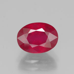 Rubi vermelho natural 2,22ct, corte oval, VS-SI