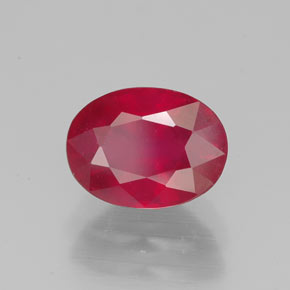 Rubi vermelho natural 2,22ct, corte oval, VS-SI